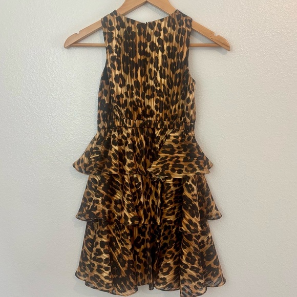 Milly Minis Leopard Print Tiered Ruffle Dress Girls Size 7/8 - Picture 6 of 12